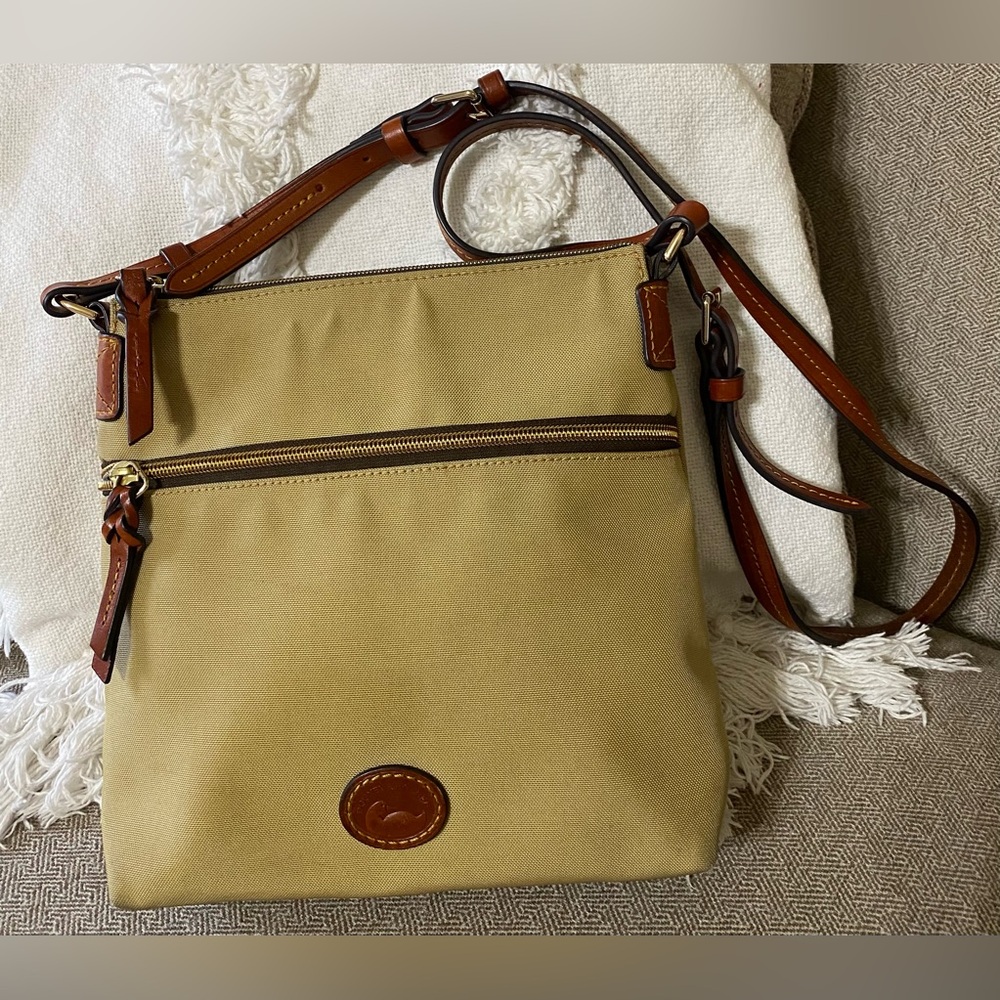 Dooney & Bourke Beige and Dark Brown Crossbody Bag